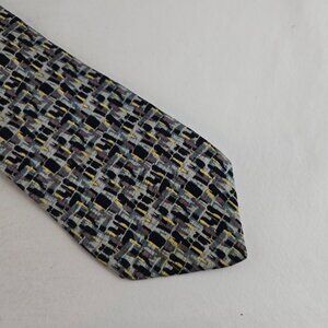 Cocktail Wine as Seen Under a Microscope Mens Neck Tie Grey Blue Geometric Silk